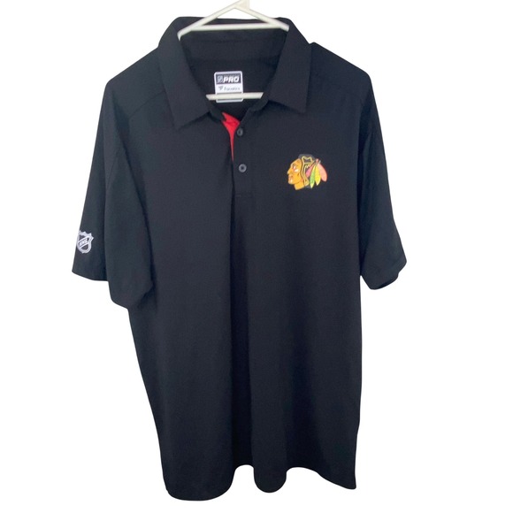 Fanatics Other - Fanatics Chicago Blackhawks Polo Mens Large Black NHL Authentic Pro‎ Performance